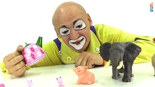 ¡Animales para niños Funny Clown in Spanish [upl. by Oflodur686]