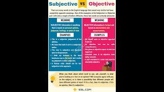 Subjective vs Objective [upl. by Radley]