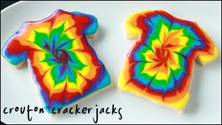 Rainbow TieDye TShirt Sugar Cookies  How to Make Tie Dye Cookies [upl. by Thad]