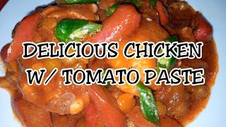 SIMPLE RECIPE  MANOK NA MAY TOMATO PASTE SARAP NA HINDI NAKAKAUMAYEVES VLOG [upl. by Haziza445]