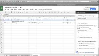 Merge a Google Spreadsheet with a Google Document email with a PDF attachment [upl. by Kcirdnek]