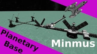 Minmus Planetary Base with LaunchpadPlanetary base systems Mod [upl. by Atews]