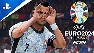 Best EURO gameplay in FC24 🤐  Ronaldo fiery shots  Realistic ULTRA 4k amp 8k [upl. by Erdda815]