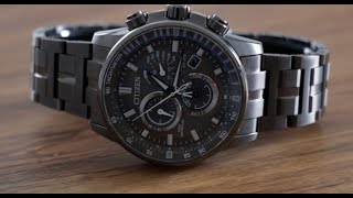 Citizen EcoDrive Perpetual Chrono AT Watch Review CB588755H E660 Movement [upl. by Airreis]