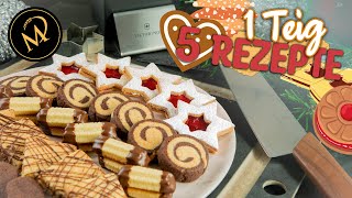 1 Teig für 5 Weihnachtsrezepte  Plätzchen  Kekse  Guetzli [upl. by Tessa]