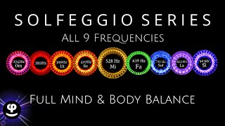 Deep Sleep  All 9 Solfeggio Frequencies  Black Screen  Binaural Beats [upl. by Adnicul]