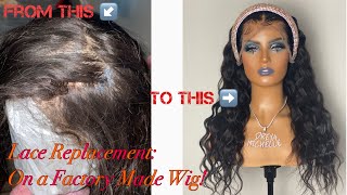 Frontal Lace Replacement on a FACTORY MADE wig [upl. by Ativet]