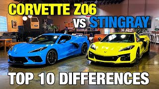 Chevy Corvette Z06 vs Stingray  Top 10 Differences Between the 2023 Corvette Z06 amp 2020 Stingray [upl. by Notsle]