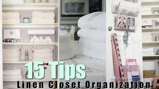 15 Tips For Organizing Your Linen Closet MissLizHeart [upl. by Nybbor483]