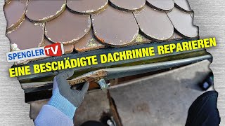 DACHSCHADEN eine beschädigte Dachrinne reparieren [upl. by Yeniffit]