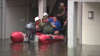 Hundreds rescued from flooded apartment complex [upl. by Sualakcin780]