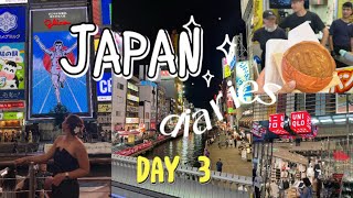 JAPAN ‘24 Travel Vlog DAY 3  Traveling to Osaka Shopping Dotonbori Food Trip etc [upl. by Fattal]