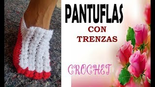 COMO HACER PANTUFLAS TEJIDAS PARA DAMA  PANTUFLAS A CROCHET👠👡 [upl. by Navac]