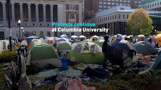 Protests continue at Columbia University [upl. by Irmgard]