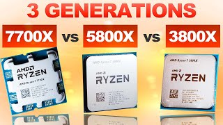 3 Generations TESTED — AMD 7700X vs 5800X vs 3800X [upl. by Merle]