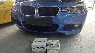 BMW 330e F30 car auxiliary battery replacement bmwf30 bmw330e batteryreplacement [upl. by Zehc982]