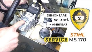 SERVICE Demontare ambreiaj  Volantă motofierăstrău STIHL MS 170 MS 180 MS 181 MS 211 MS 231 [upl. by Kaylee]