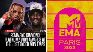 TUZO ZA MTV EMA Diamond na Rema ni washindi pekee toka Afrika Burna Boy ashindwa kungara [upl. by Ahsieka]