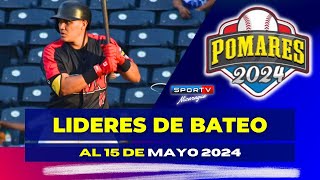 LIDERES EN BATEO al 15 de Mayo POMARES 2024 [upl. by Jamila]