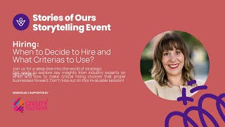 V2RF Storytelling with Catherine Mattice When should you hire and with what criteria [upl. by Neddie]