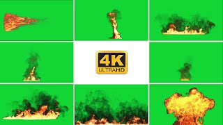 Fire green screen and blue screen 4k [upl. by Lovett]