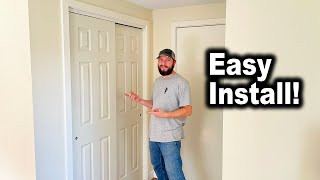 How to Install Sliding Bypass Closet Doors  Every Step in Detail [upl. by Aicilif588]