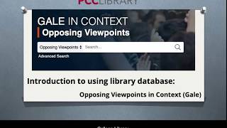 Introduction to using Opposing Viewpoints a library database [upl. by Trilley]