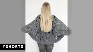 Crochet shrug tutorial shorts [upl. by Eniale869]