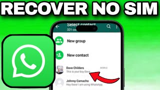 How To Recover Old WhatsApp Account Without Sim [upl. by Osei500]