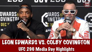 UFC 296 Leon Edwards amp Colby Covington Media Day Highlights [upl. by Manning40]