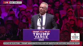 FULL SPEECH Robert F Kennedy Jr Delivers Remarks at Madison Square Garden [upl. by Brice574]