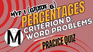 MYP1 Math Using percentages Word Problems [upl. by Neelia606]