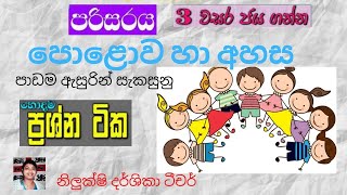 grade 3 parisaraya  polowa ha ahasa l3 parisaraya  sinhala l 3 වසර හොදම ප්‍රශ්න ටික [upl. by Ruiz]