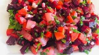 🛑HOW to Make Beet Salad RecipeEthiopian Foodየቀይስር ሳላድ አሰራር Bethel INfo [upl. by Atirys]