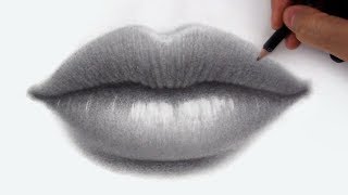 How to Draw  Shade Lips in Pencil [upl. by Anan]