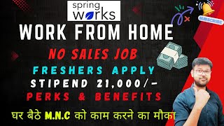 SPRINGWORKS  WORK FROM HOME  FRESHERS JOB  NO FEE NO INVESTMENT  EARN ONLINE jobs2024 jobs [upl. by Milks]