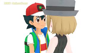 MMD Pokémon Journeys Ash and Serena kiss [upl. by Toft]