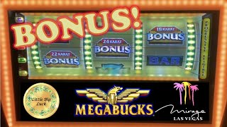 🍀 LANDED THE BONUS ON MEGABUCKS SLOT AT THE MIRAGE CASINO IN LAS VEGAS [upl. by Edieh512]