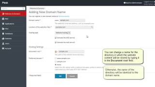 Plesk 125 Tutorials  How to add website [upl. by Eelrebma]