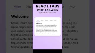 Create React Tabs with Tailwind Tutorial html css react javascript webdevelopment coding web [upl. by Enoval]