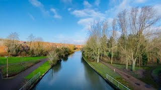 Grand Union Canal to Ouzel Valley Park  Milton Keynes Buckinghamshire England [upl. by Ainer]