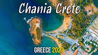 Chania Crete must visit easy to get beaches walking tour 4k Drone shots Kreta Greece 2023 [upl. by Nacim]