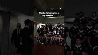 Aotearoa 🎶 allblacks rugbyunion teamphoto maori rugby singing [upl. by Harle]