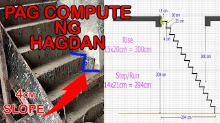 PAANO ANG PAG COMPUTE NG HAGDAN RISER AT RUNSTEP NA NAKA SLOPE  Save Space Stair [upl. by Ahsilahs]