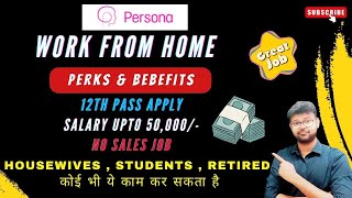 PERSONA  WORK FROM HOME  12TH PASS JOB  ONLINE JOB  NO FEE NO INVESTMENT  VACANCY jobs2024 [upl. by Danica]