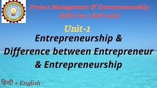 Entrepreneurship  Project Management amp Entrepreneurship  Unit1 AKTU Notes [upl. by Kaufman]