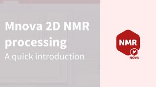 Mnova 2D NMR processing  A quick introduction [upl. by Filip]