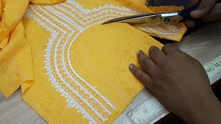 Kadai Wale Suit Ka Gala Kaise Banaen  Work Wala Gala Kaise Banaye  How To Make Embroidery Neck [upl. by Claribel60]