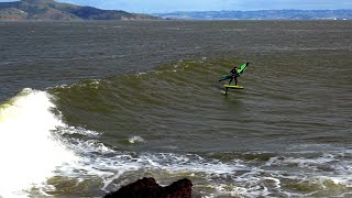 Wing Foiling All Time Fort Point Surf Session [upl. by Aihsinyt380]