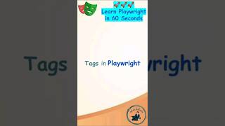 Playwright Tutorial  Tags in Playwright  Tagging Tests playwright shorts [upl. by Anazraf]